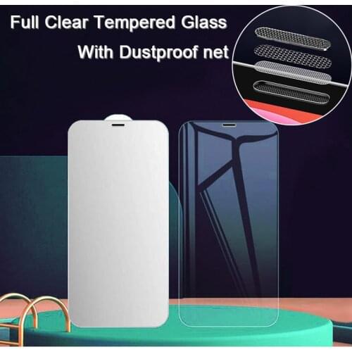 100PCS dustproof For IPHONE 13 PRO MAX/12 pro/11promax/XR/XS/6/7/8 PLUS/11pro Tempered Glass Screen Protector with dustproof net