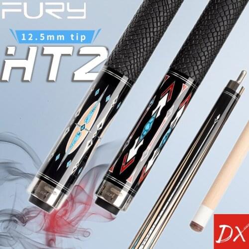 FURY DX1-4 Billiard Pool Cue HT2 Maple Shaft Leather Handle 12.5mm Tiger Tip Quick Joint Handmade with Case Billiard Stick Kit
