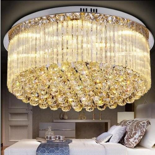 LED ceiling lamp atmosphere round crystal lamps luxury living room bedroom study room lamps lighting fixture led home fixture
