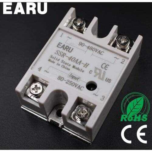 Solid State Relay SSR-40AA-H 40A 80-250V AC TO 90-480V AC SSR 40AA-H relay solid state Resistance Regulator