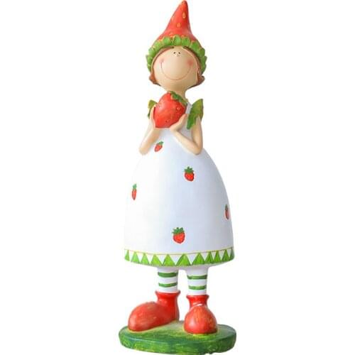 Handmade Resin Strawberry Girl Decoration Living Room Home Creative Gardening Room Layout Decoration Gift Decoration fairy