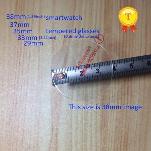 1.22 inch 33mm 1.39 inch 38mm 35mm 37mm 29mm round screen smart watch 2pcs/lot Tempered Glasses Screen Protector Film glass