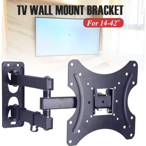 Full Motion 14"-42" LCD LED TV Wall Mount Retractable TV Rack Wall Mount Lcd Bracket MAX VESA 200x200mm