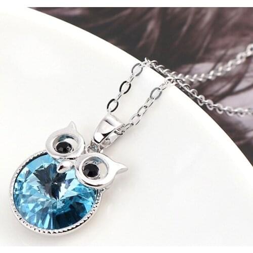 2019 New Crystals from Swarovski Pendants Owl Necklace For Women Vintage Necklaces Fashion Jewelry Christmas Gift Accessories