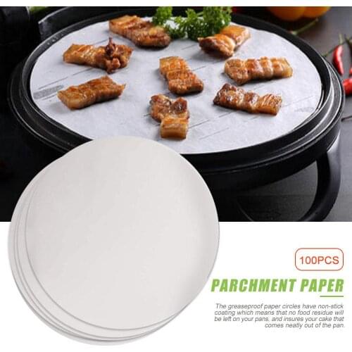 100PCS 7/8/9 Inch Baking Parchment Paper Round Non Stick Cake Pan Liners Hamburg Paper BBQ Oven Kitchen Accessories