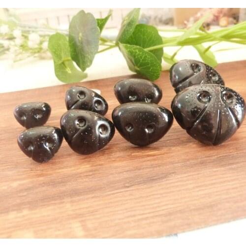 100pcs/lot 18x22mm/20x26mm/20x30mm/28x35mm black plastic safety toy point dog nose & hard washer for plush doll findings