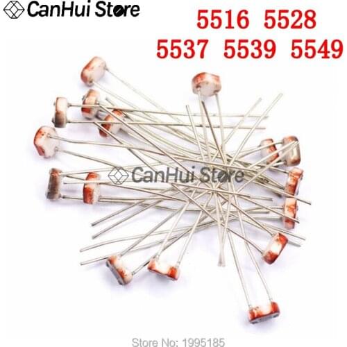 20PCS LDR 5MM Photo Light Sensitive Resistor Photoelectric Photoresistor 5528 GL5516 5528 5537 5539 5549