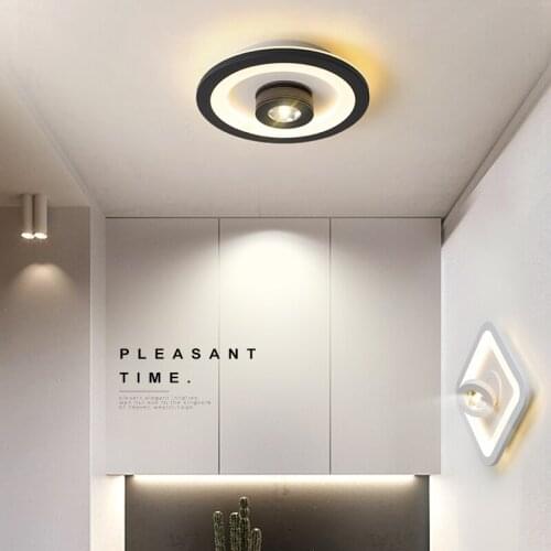 22cm Modern led chandelier for shop carridor lobby foyer white or black color 90-260V Round/Square chandelier