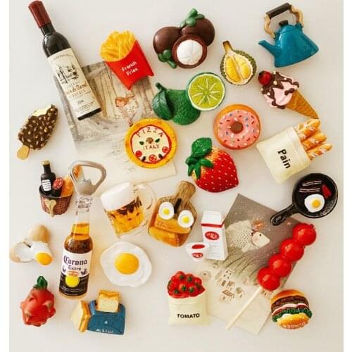 3d Fridge Magnets Stickers Imitation Food Refrigerator Paste Creative Refrigerator Magnetic Sticker Message Post Decoration Gift