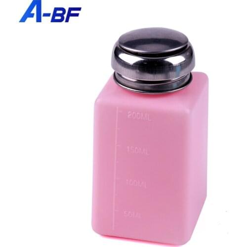 A-BF Press-type AlcoholBottle Glass Plastic Wash Water Solvent Bottle 200ML White Blue Pink Industrial Grade Pump Bottle