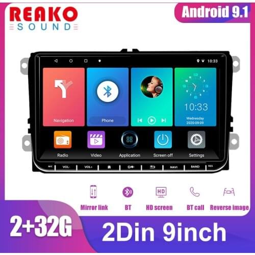 REAKOSOUND 9'' 2 Din Car Radio Android GPS Bluetooth Auto Stereo Multimedia Player Audio For Seat/VW/Skoda/Passat/Golf/Polo
