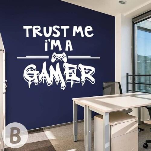 Large Trust Me I Am A Gamer Wall Sticker Playroom Game Room Gamer Xbox Ps Inspiral Quote Wall Decal Bedroom Vinyl Decor