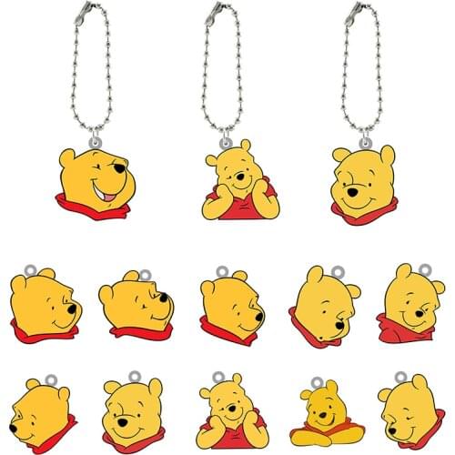 Disney Personality Winnie The Pooh Avatar Pattern Keychain For Friends Acrylic Fashion And Interesting Pendant Keychain