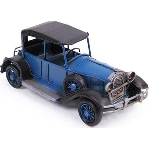 Decorative Metal Blue Car - Trinket, Miniature, Gift,Vintage Nostalgic - Handmade and hand painted - Quality Durable