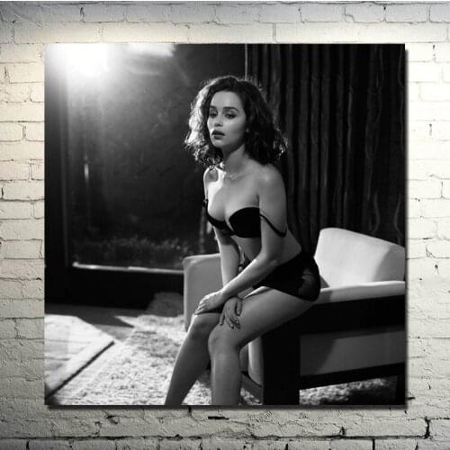 Emilia Clarke In Style Retro Silk Fabric Poster And Print Wall Art Picture Painting Home Decor
