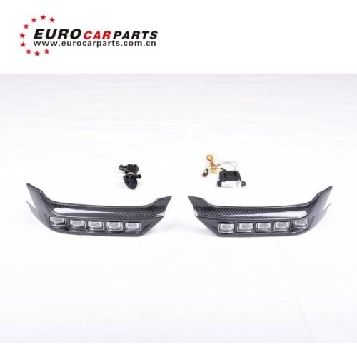 G CLASS W463 G500 4*4 square B style carbon finber front lip with led lights for G class w463 G500 4*4 carbon bumper spoiler