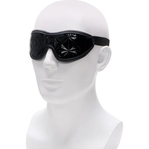 IKOKY Sex Eye Mask Party Erotic Toys PU Leather SM Bondage Blindfold Adult Games Role Play Diamond Pattern Sex Toys for Couple