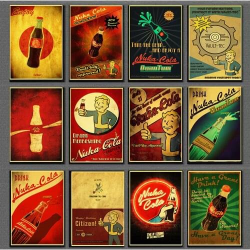 Fallout 3 4 Game Poster retro Poster Retro Kraft Paper Bar Cafe Home Living room Decor Painting Wall art