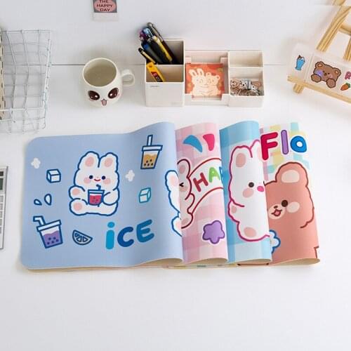 Mouse Pad Student Dormitory Desktop Mat Cute Girl Heart Table Decoration Ins Cartoon Large Waterproof Bear Rabbit Table Mat