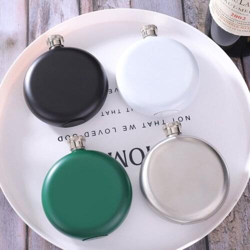 Stainless Steel 5oz Round Hip Flask Personality Creative 304 Stainless Steel Outdoor Portable Water Bottle Mini Red Wine Cup