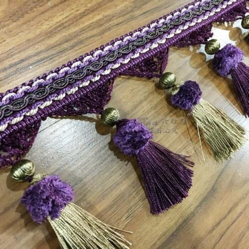YOYUE 12 Yard/lot 12CM widt Curtain Lace Fringe Trim Tassel Fringe Trimming For Diy Garment Home Textile Accessories Lace Ribbon