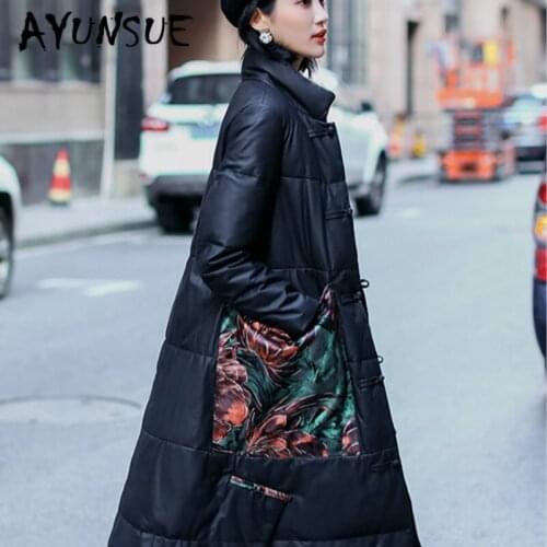 Genuine Leather Jacket Sheepskin Coat Women Clothes 2020 Vintage Duck Down Coat Winter Coat Women Chaqueta Mujer 55P8840 YY2298
