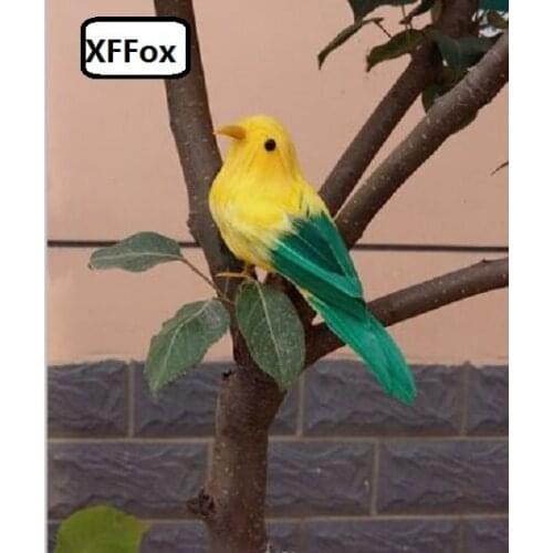 Mini real life yellow&green bird model foam&feather simulation turned bird doll gift about 12cm xf0839