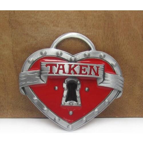 BuckleClub wholesale TAKEN lock western cowboy jeans gift belt buckle for men FP-02311-1 pewter finish 4cm width loop