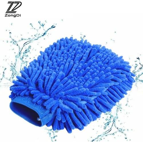 ZD 1Pc Car washing gloves Double-sided thickening Chenille gloves for Lada granta vesta Renault duster BMW e46 e39 accessories