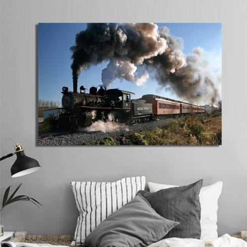 Classical Steam Locomotive Posters and Prints Wall Art Canvas Painting Trains Decorative Pictures For Living Room Home Decor