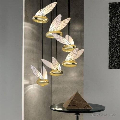 Nordic Luxury Creative Bee Decor Pendant Light Living Room Bedside Lamps Staircase Bar Cafe House Decor Atmosphere Hanging Light