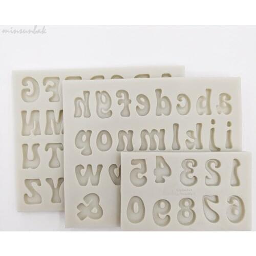 Minsunbak Digital Letter Silicone Mold Fondant Mold Birthday Cake Decorating Tool Chocolate Gumpaste Mould
