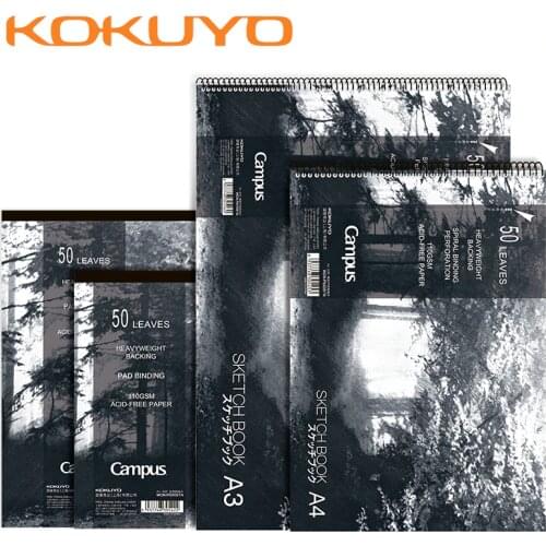 1pcs KOKUYO Campus Sketchbook A4 / A3 Students Sketch Color Lead Sketch Hand-drawn Doodle Watercolor Blank Painting Art Book