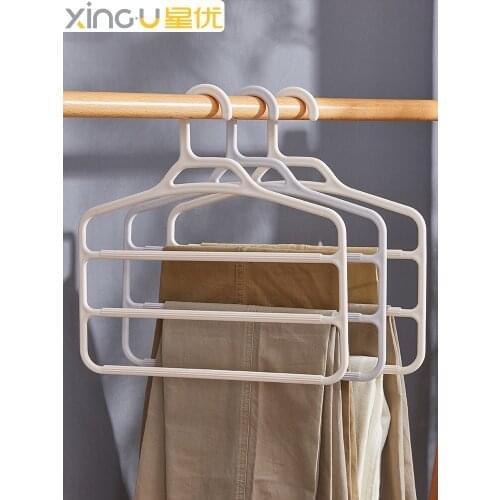 For Student Dormitory Folding Pant Rack Multi-Layer Multifunctional Mobile Hanging S-Type Pants Storage Gadget Clothes Rack