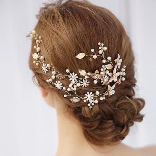 Bridal Wedding Hairpins Clips Hair Combs Rhinestone Headpieces Headdress for Women Girls Hair Accessories Leaf Headbands