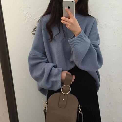 WEIHAOBANG 2021 New Spring Autumn Women Solid Colour Casual Knitting Swetaer Ladys Long Sleeve O Neck Thick Warm Knitted Sweater