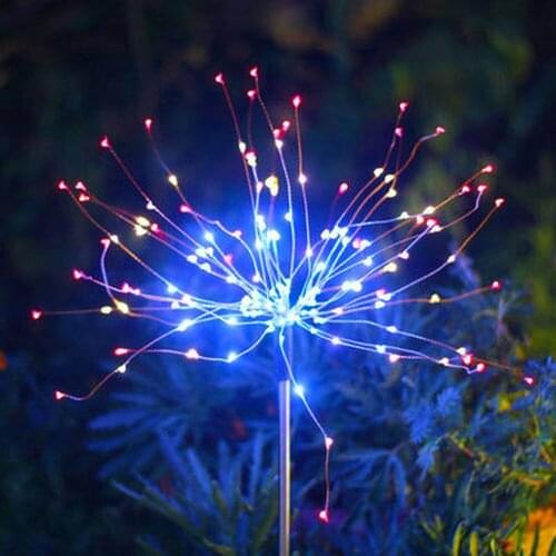 Outdoor LED Solar Flashing Fireworks Lights 90/150/200 LEDs Waterproof String Fairy Light for Home Garden Christmas Decoration