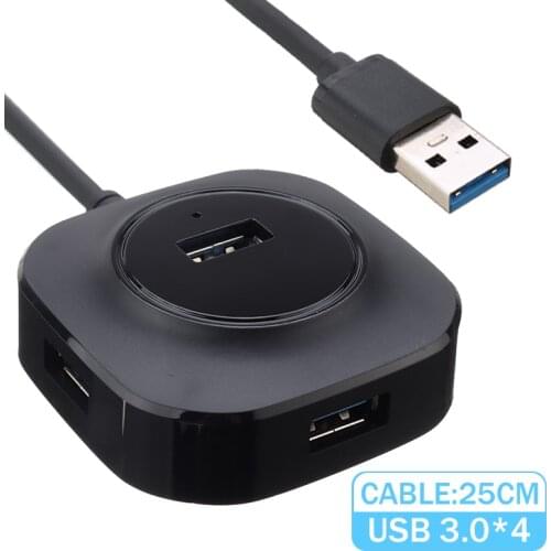 USB 3.0 Hub 4 Ports, USB Hub Splitter Portable 4 Multi Ports USB 3.0 Hub Splitter Super Speed Mini Expansion Adapter for PC