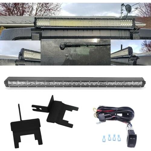 Upper Rear Roof Window 150W LED Light Bar Mount Kit For Jeep Wrangler JK 2007 2008 2009 2010 2012 2013 2014 2015 2016 2017 2018