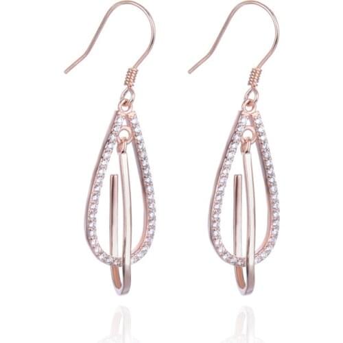 YJBR002459 New Fashion Women Accessories Gold First Jewelry S925 Pure Silver Ear Hook Girl Dangle Earrings