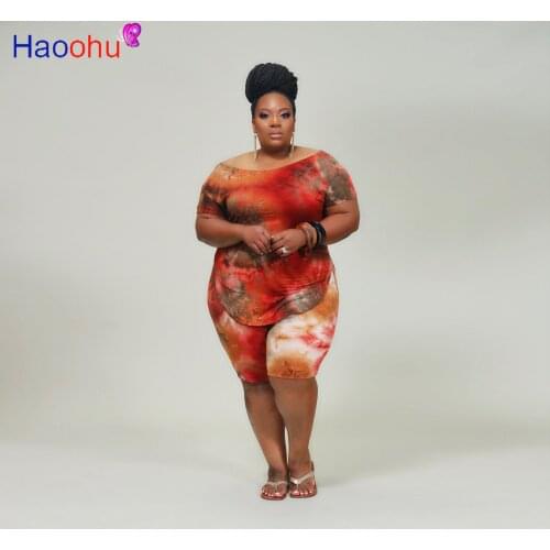 Summer Women Tie Dye Print Two Pieces Sets Tracksuits Short Sleeve T-Shirts Shorts Leggings Suit Fitness Outfits Matching Sets