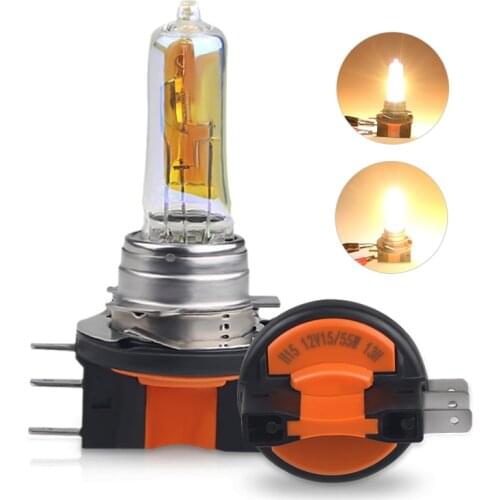 1pcs H15 15/55W Car Halogen Bulbs For VW 12V 2300K Golden Yellow Car Auto Halogen Headlight Fog Lights For Volkswagen Golf MK6