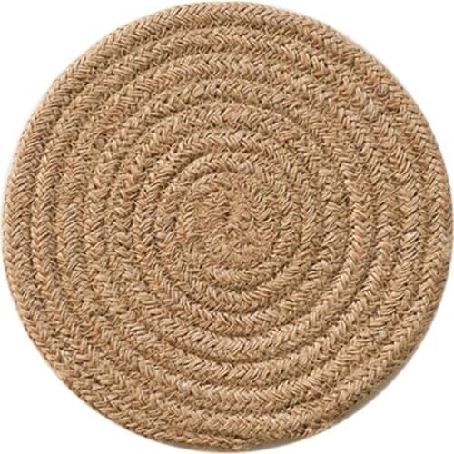 Kapmore 1pc Small Drink Coaster Handmade Soft Cotton Heat Insulation Coaster Woven Coaster Cup Mat Cup Accessories