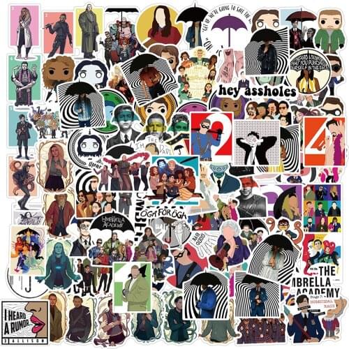 100PCS TV Show The Umbrella Academy Stickers Laptop Guitar Luggage Skateboard Waterproof Graffiti Sticker Decal Kid Classic Toys