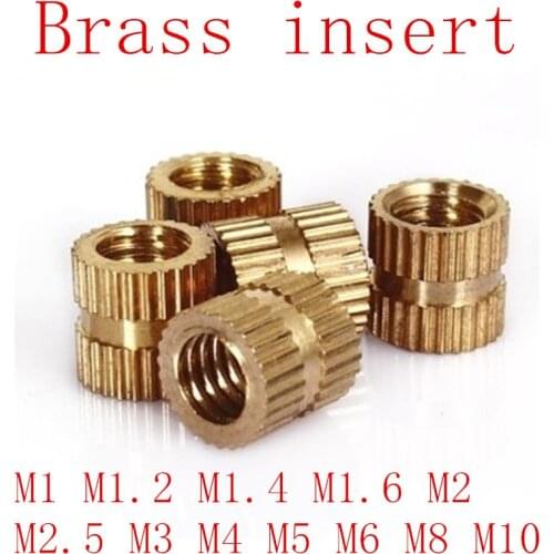100pcs/50pcs/10pcs M1 M1.2 M1.4 M2 M2.5 M3 M4 M5 M6 M8 M10 Brass insert nut Injection Molding Brass Knurled Thread Inserts Nuts