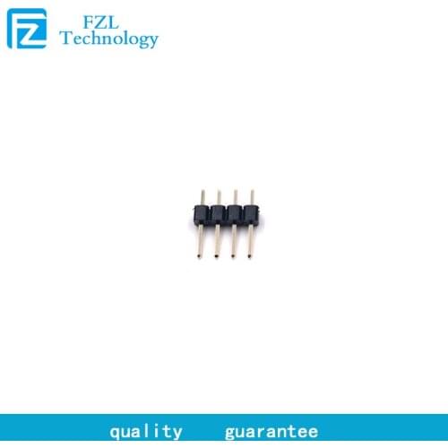 100pcs Pin header 1*4P 2.54mm straight plug Pin header female L=11.6MM gold-plated black pitch 2.54mm