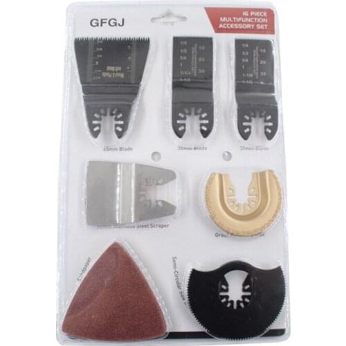 16PCS/set Oscillating Multitool Saw Blade Kit Multi Quick release Sanding CuttingTool For Renovator Power Tools Accessories