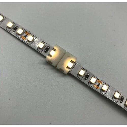 2PIN 8MM FPBC Solderless Connector Adaptor for Non-Waterproof 2835 3528 120leds Single Color Led Strip Connector Clip Converter