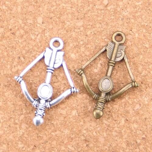 12pcs Charms crossbow bow 20mm Antique Pendants,Vintage Tibetan Silver Jewelry,DIY for bracelet necklace