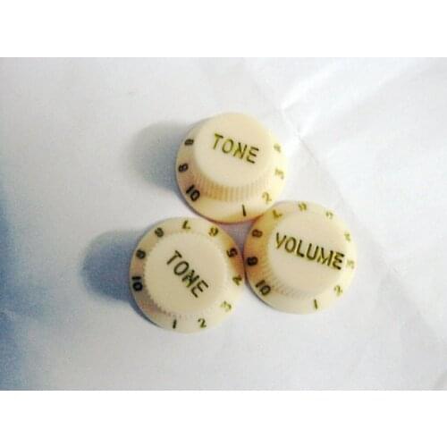 Musical Instrument Accessories Electric Guitar Accessories 3pcs/set ST Guitar Beige Plastic Knob Button